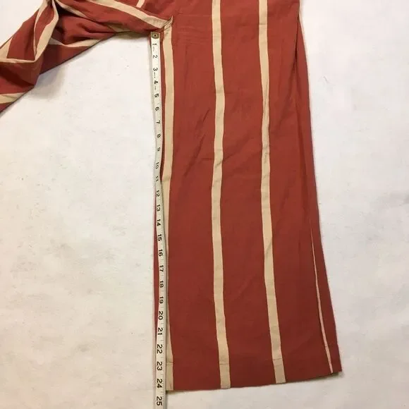 Billabong Womens 8 Sleeveless Linen Jumpsuit Stripe Crossfire Rusty Orange White - Picture 8 of 16